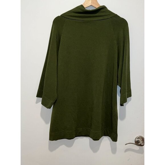 NWT Bryn Walker Olive Green Cowl Neck 3/4 Sleeve Loose Fit Tunic Top womens Smal - Picture 5 of 11